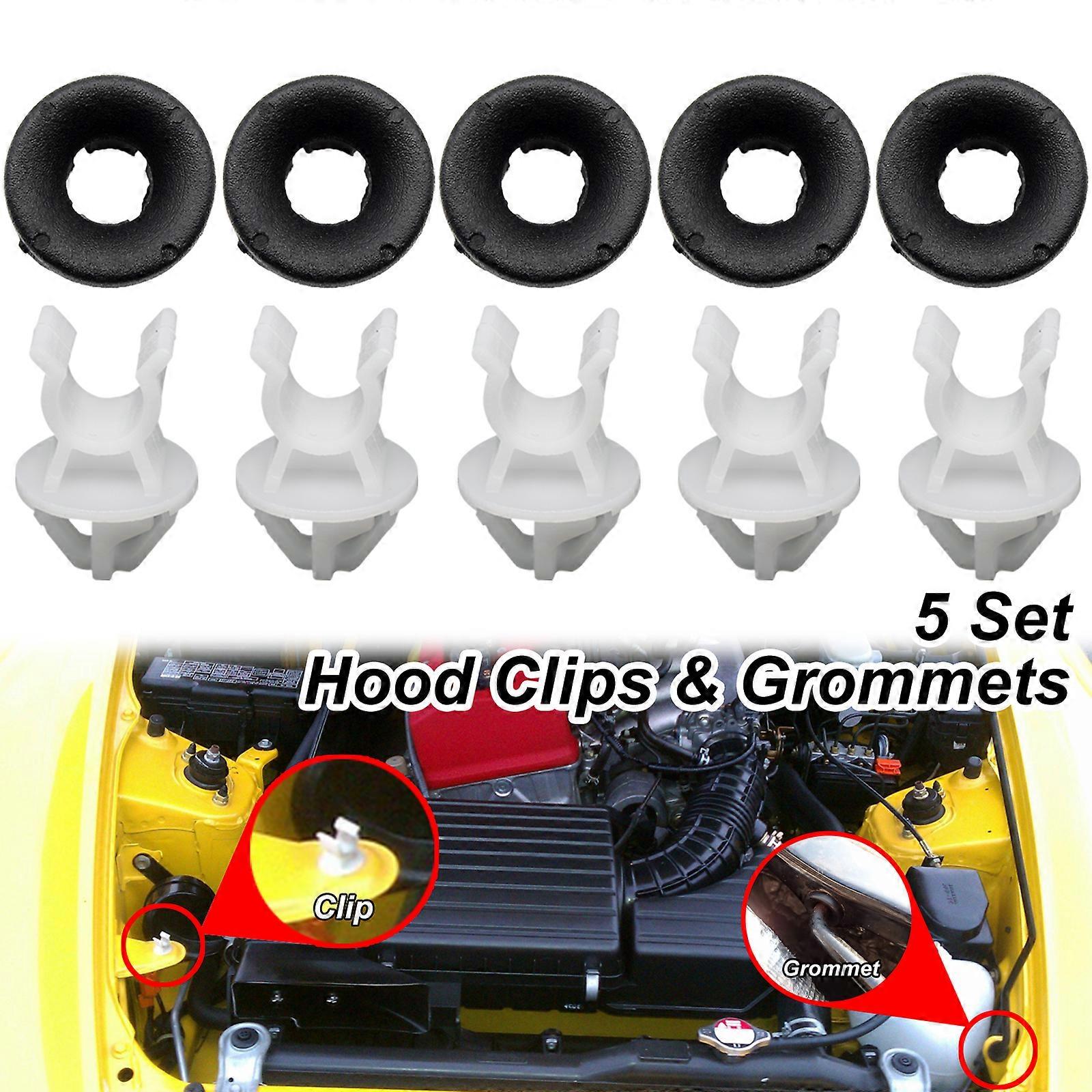 10x for Honda Accord Odyssey Prelude CR-V HR-V S2000 Fit Bonnet Cover Rod Prop Support Clip Grommet Stay Clamp Fastener