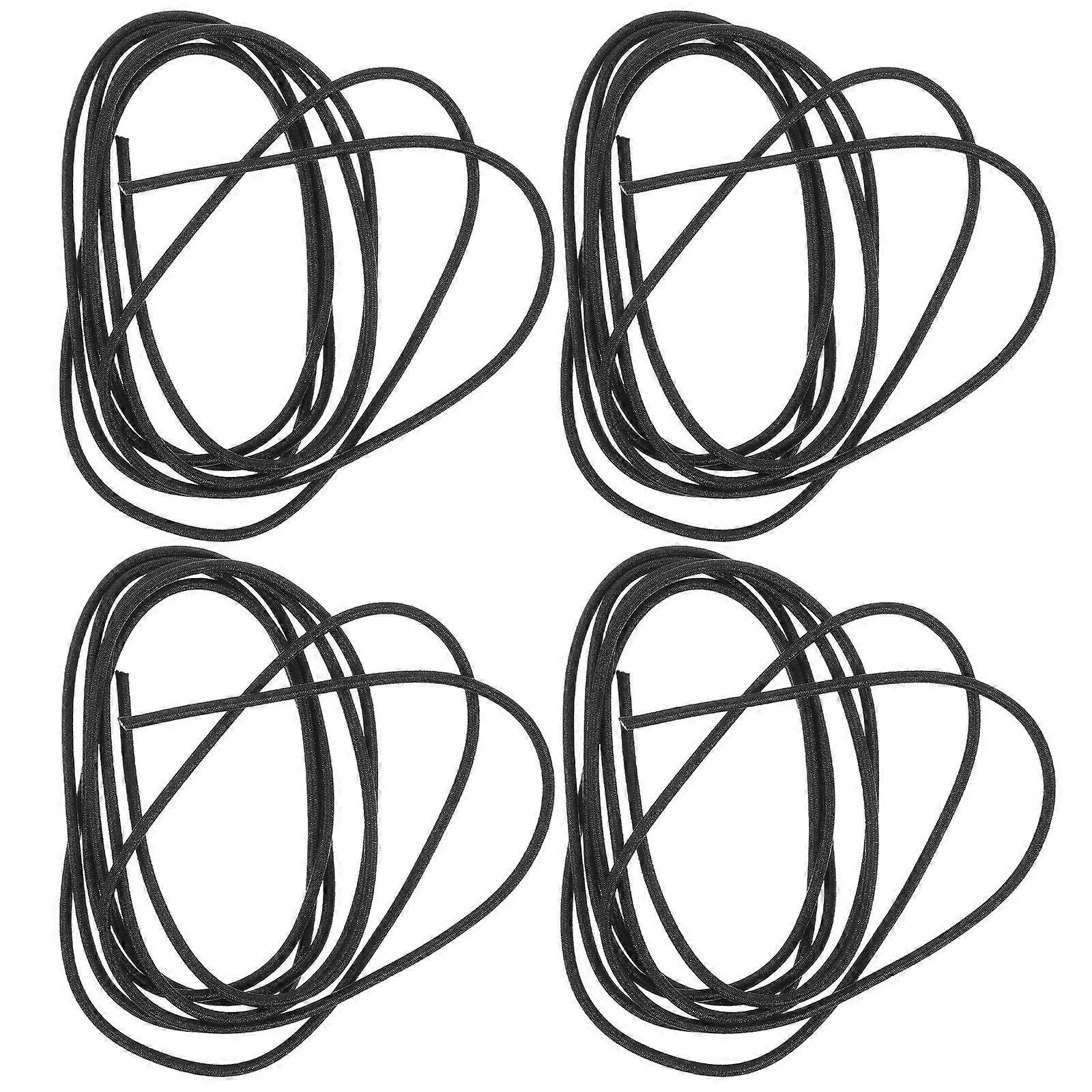 Black Elastic Band For Notebooks Travelers Notebook Bands Regular Size 4 Rolls of 1m Connecting Refills Metal Buckle 4Pcs