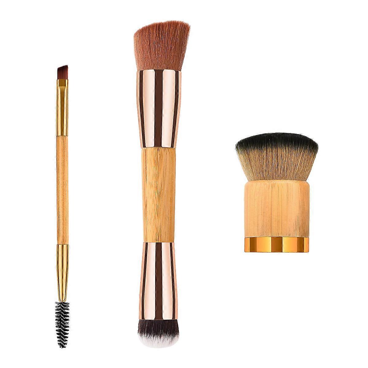 Blush Brush Pearlescent Handle Makeup Application for Women 3Pcs