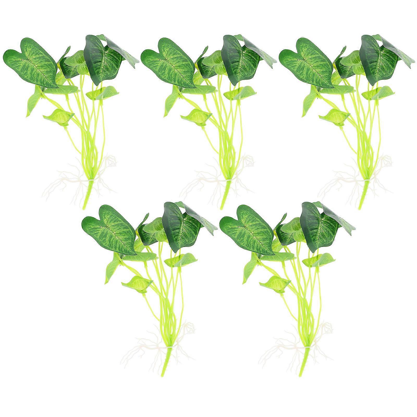 Artificial Leaves Decors Faux Greenery Branches Desks Small Leaves with Stem Decorative 5Pcs