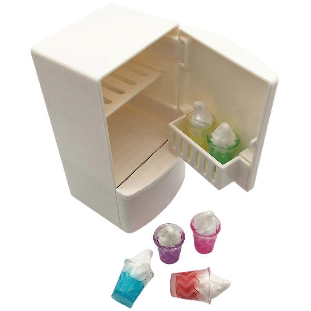 Dollhouse Miniature Fridge Miniature Refrigerator Home Decoration Toy Collectors 8.20X4.50X4.30CM 1Set