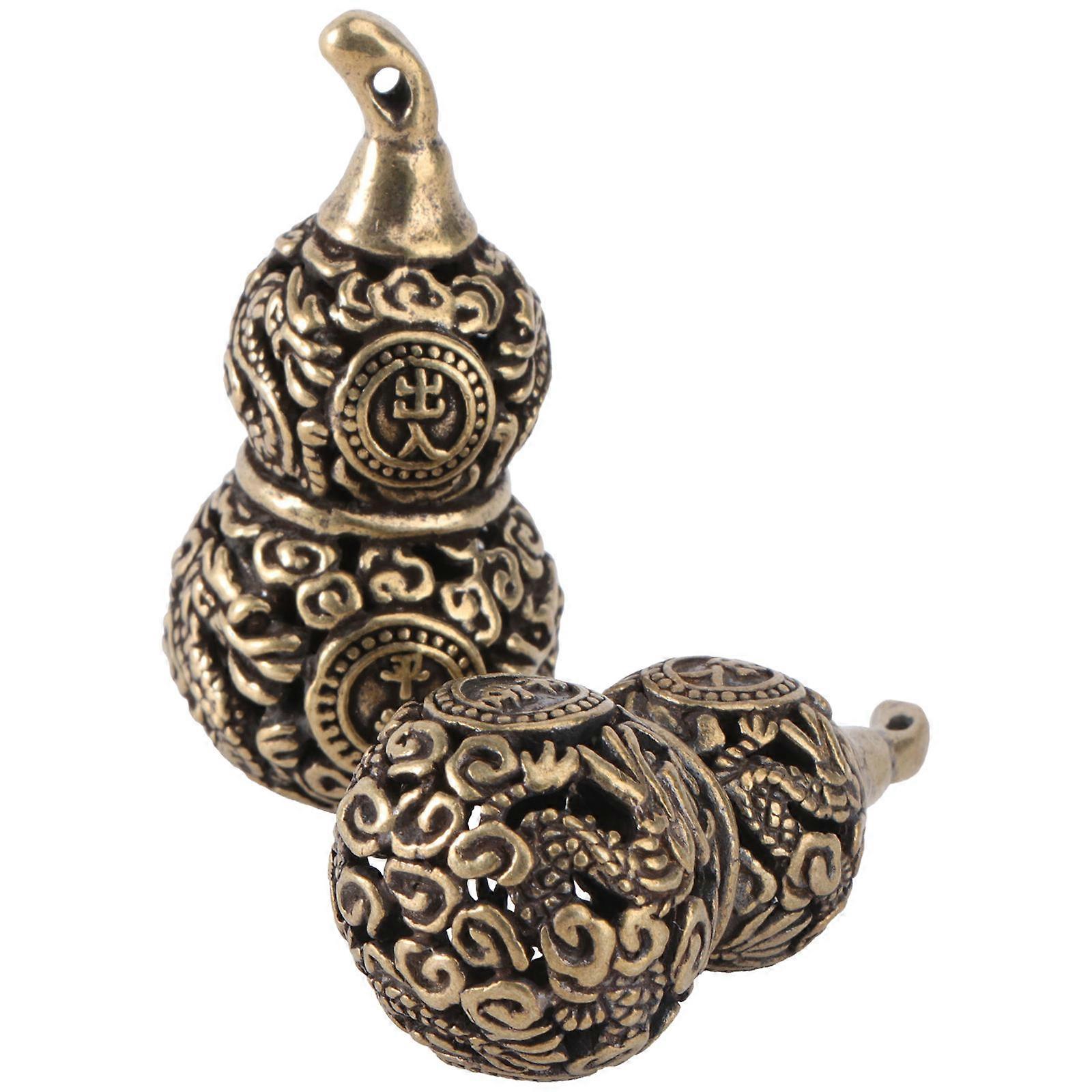 Small Gourd Keychain Brass Gourd Pendant Home Decor 1Set