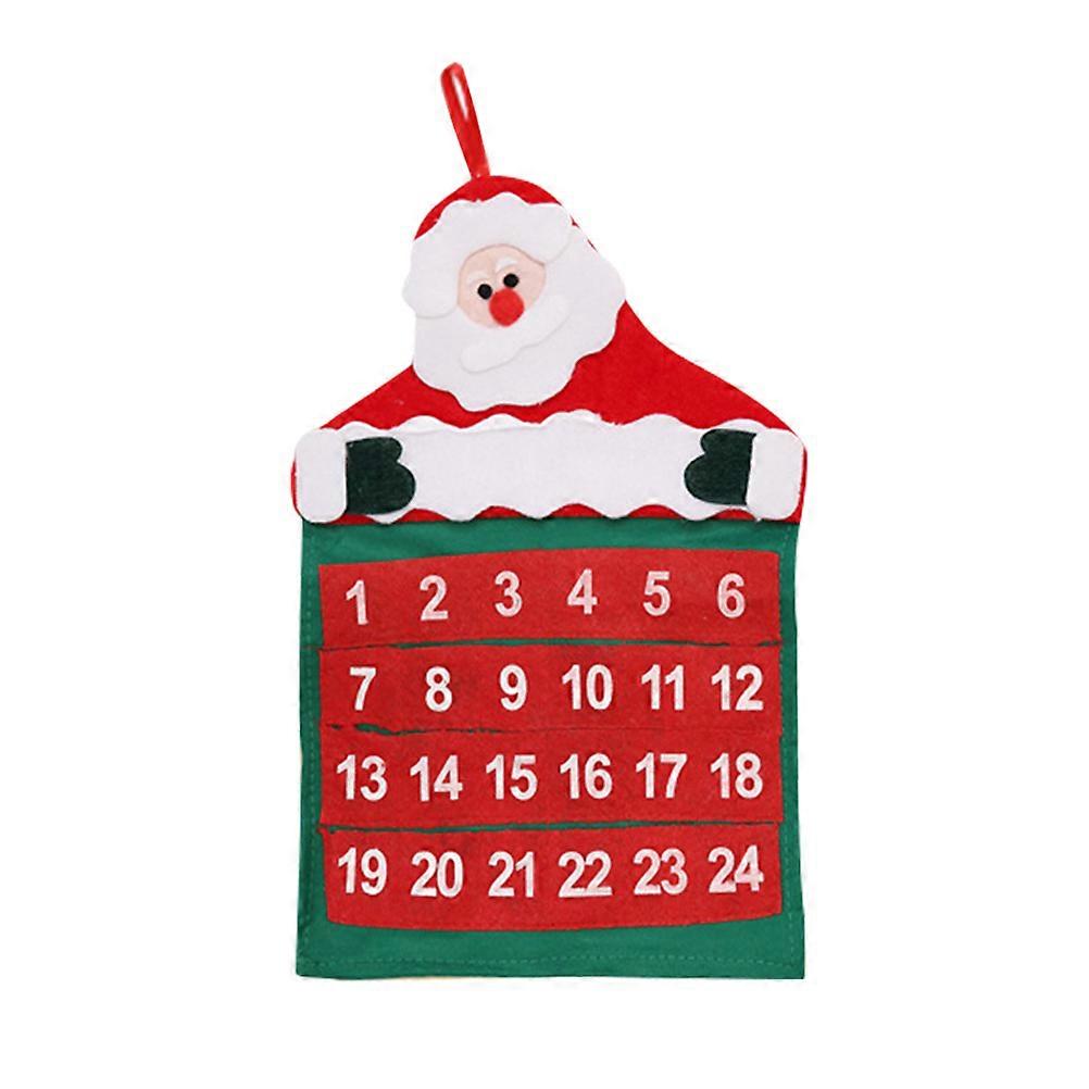 Christmas Countdown Calendar Square Hanging Decoration Multi Colored 28x45x1 Cm Holiday Themed Decorations 1 Set