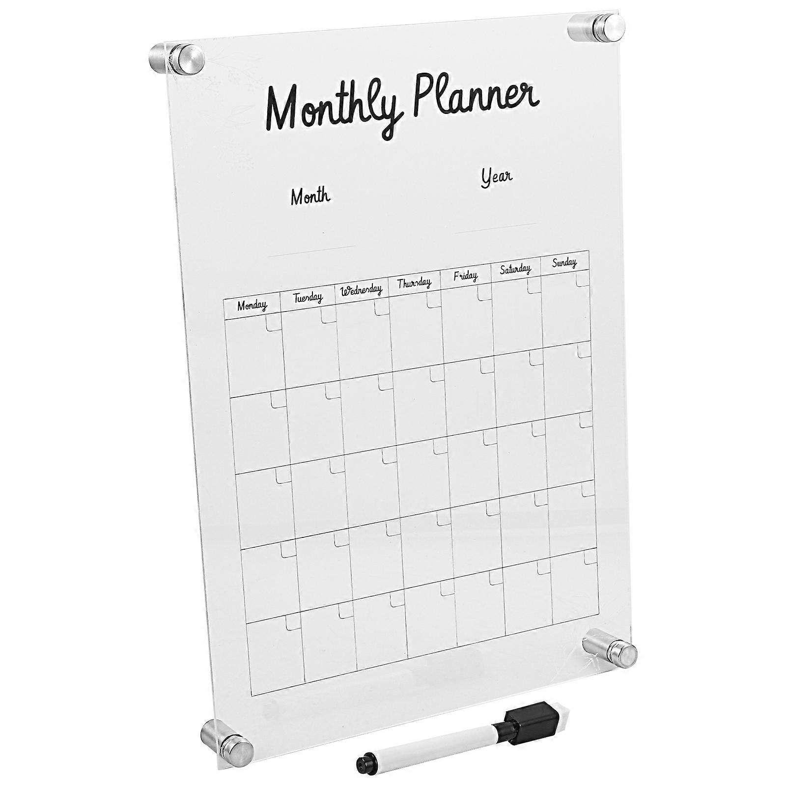 Weekly Plan Board Acrylic Clear Message Board Erasable Note-taking Office 29.7X21CM 1Set