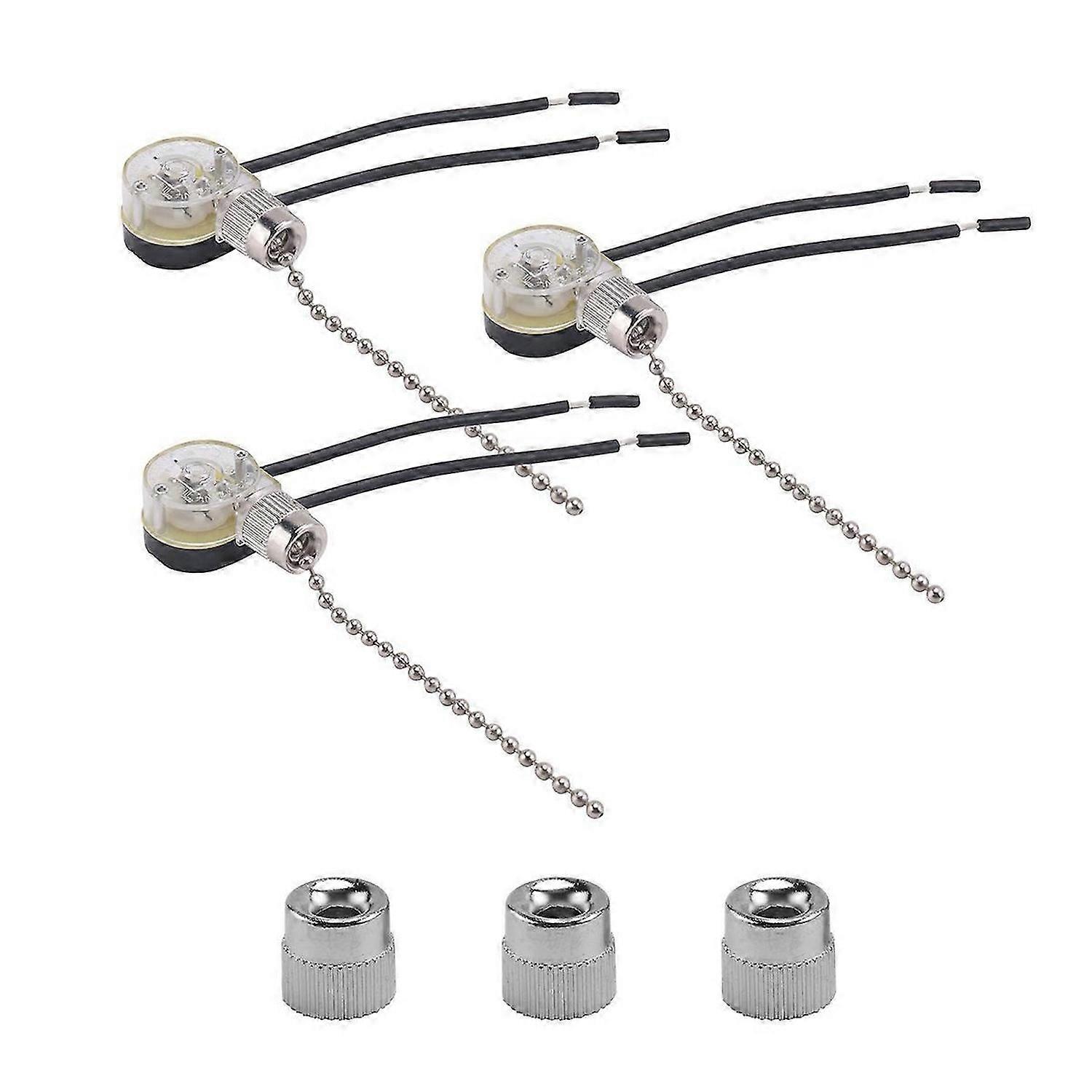 3Pack Ceiling Fan Light Switch ZE-109 Fan Switch Ceiling Pull Chain Switch Replacement