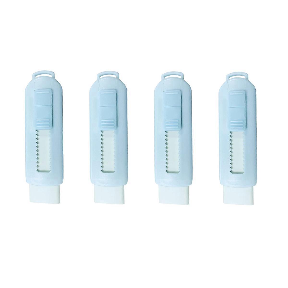 Sliding folding pen eraser with plastic sleeve, different