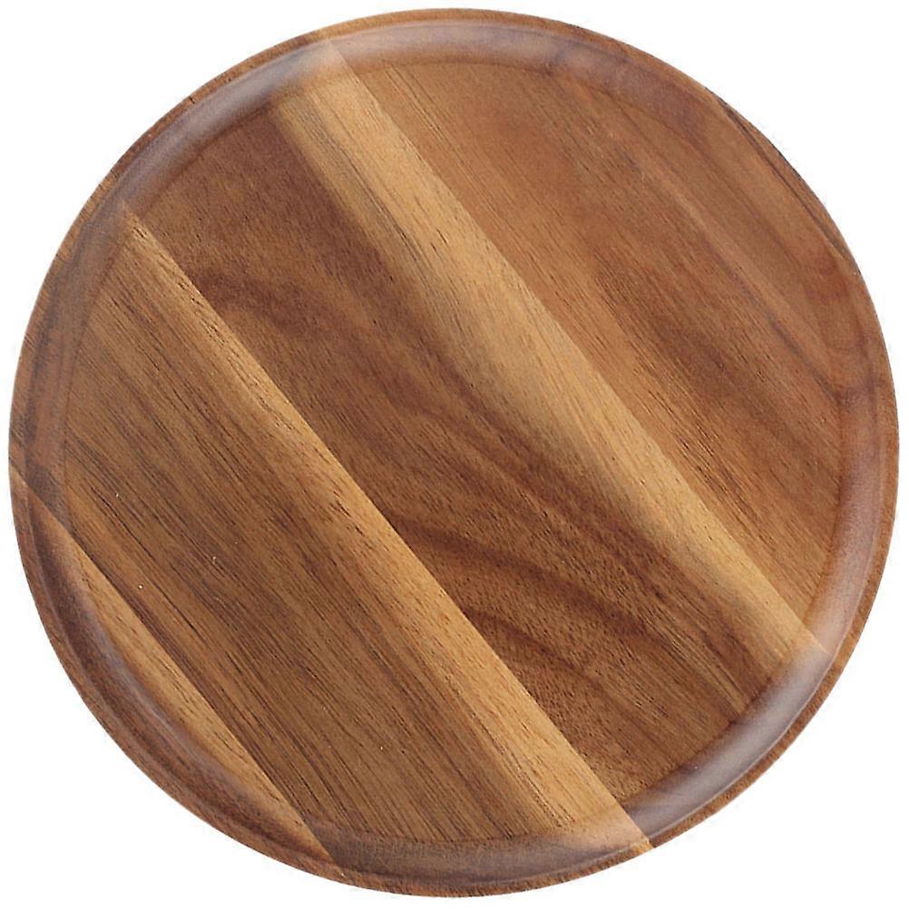 Small Trays for Food Wooden Plate Round Natural Dessert Holding 13.5X13.5CM 1Pack