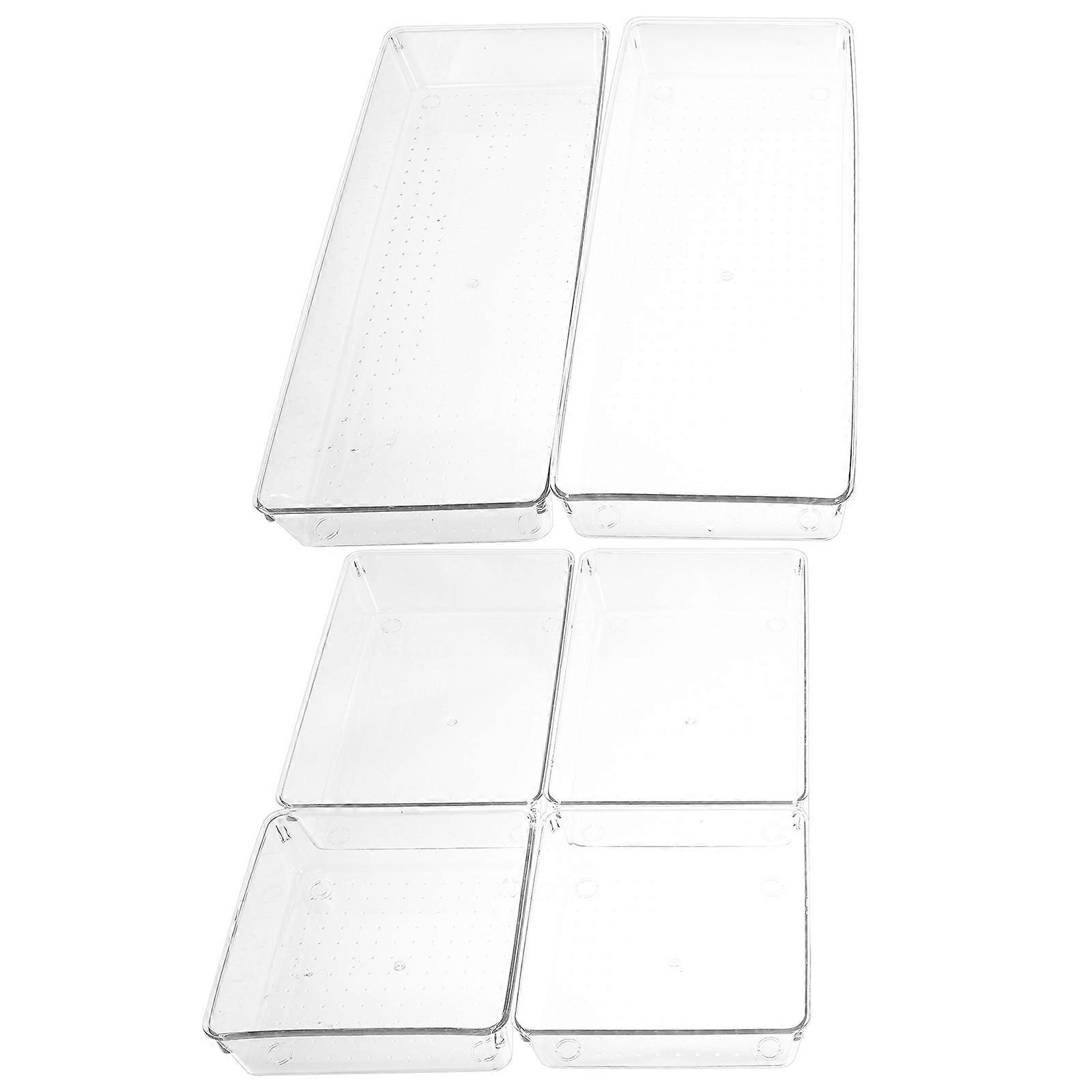 Desktop Organizer Drawer Organizer Kitchen Office Organization Polished Surface Rectangular 38.00X15.50X5.00CM Improving Work Efficiency 6Pcs