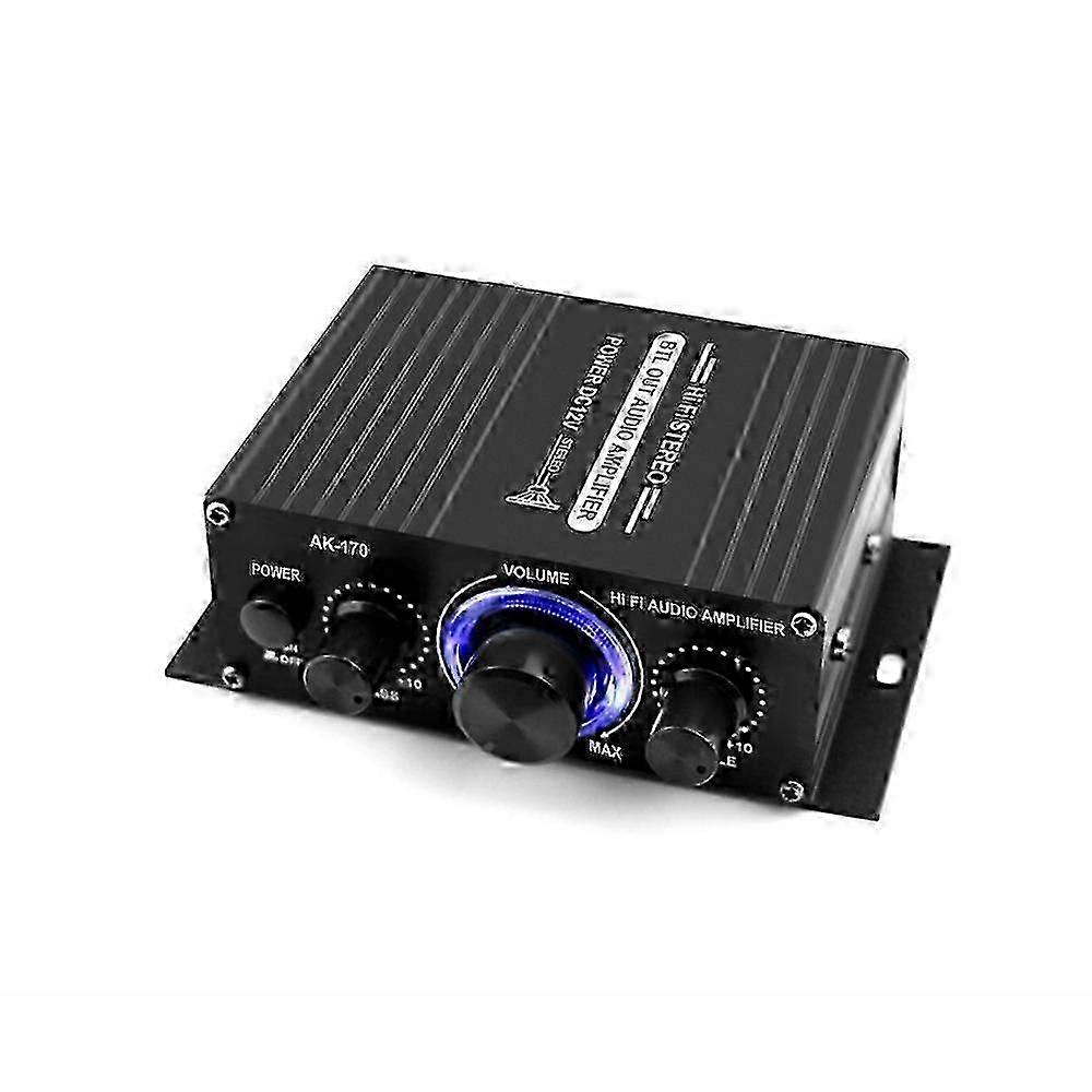 AK170 12VミニオーディオパワーアンプデジタルオーディオレシーバーAMPデュアルチャンネル20W + 20W車の家庭用低音高音ボリュームコントロール