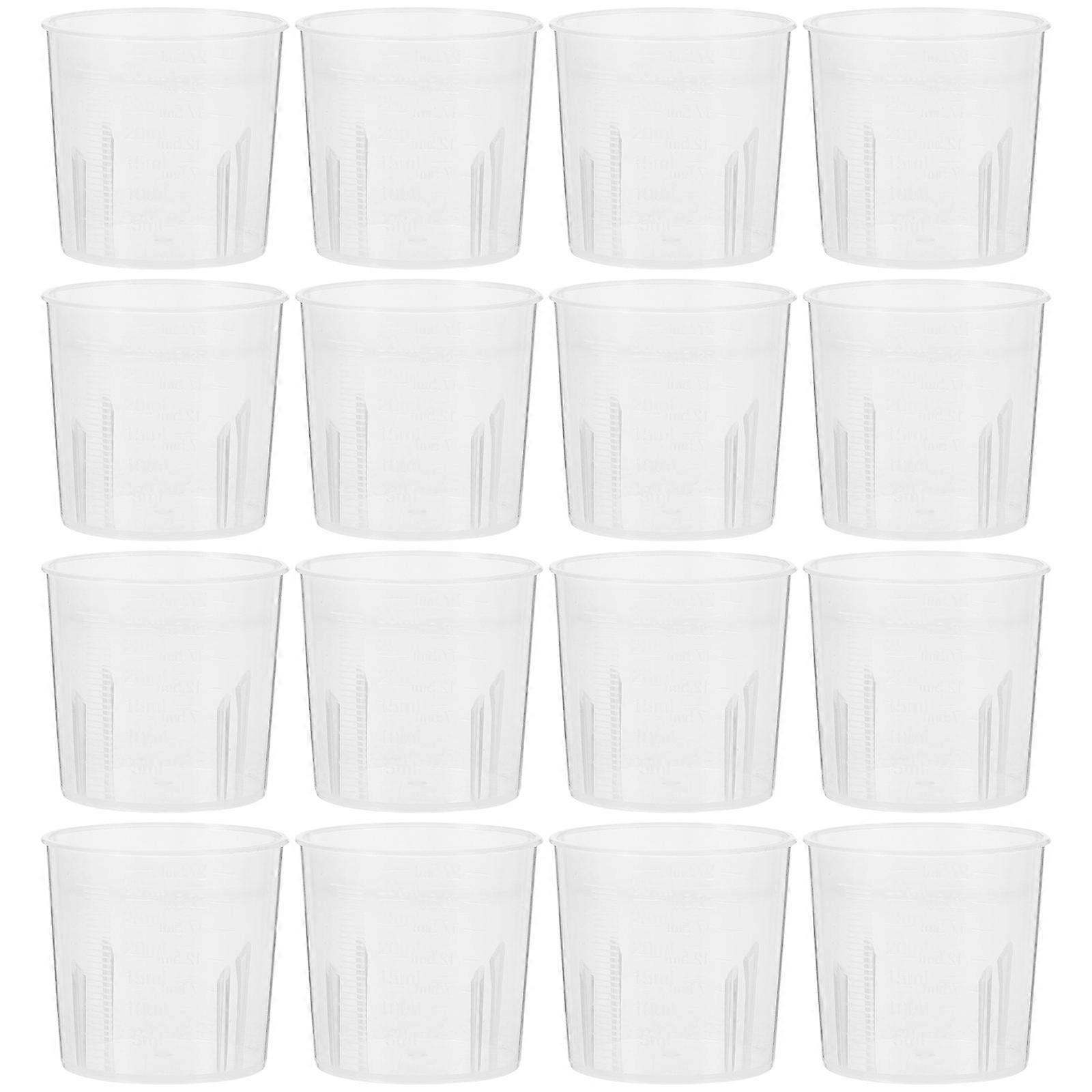 Epoxy Mixing Cups Transparent Measuring Cups For Resin Crafts Round With Ridges 100Pcs