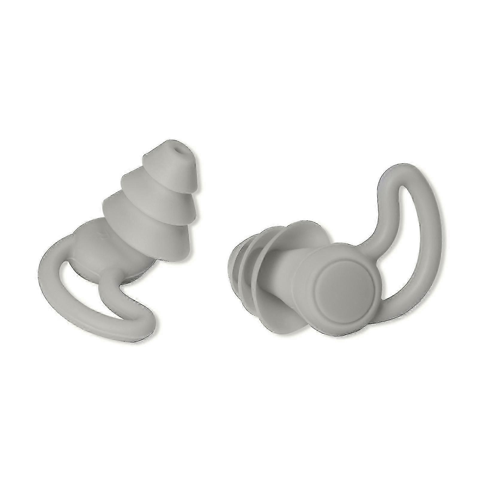 1 Pair Noise Reduction Earplugs Shark-Fin Anti-slip Design Portable Waterproof Ear Wear Hearing Protection Reusable Swimming Sleeping Silicone Silent