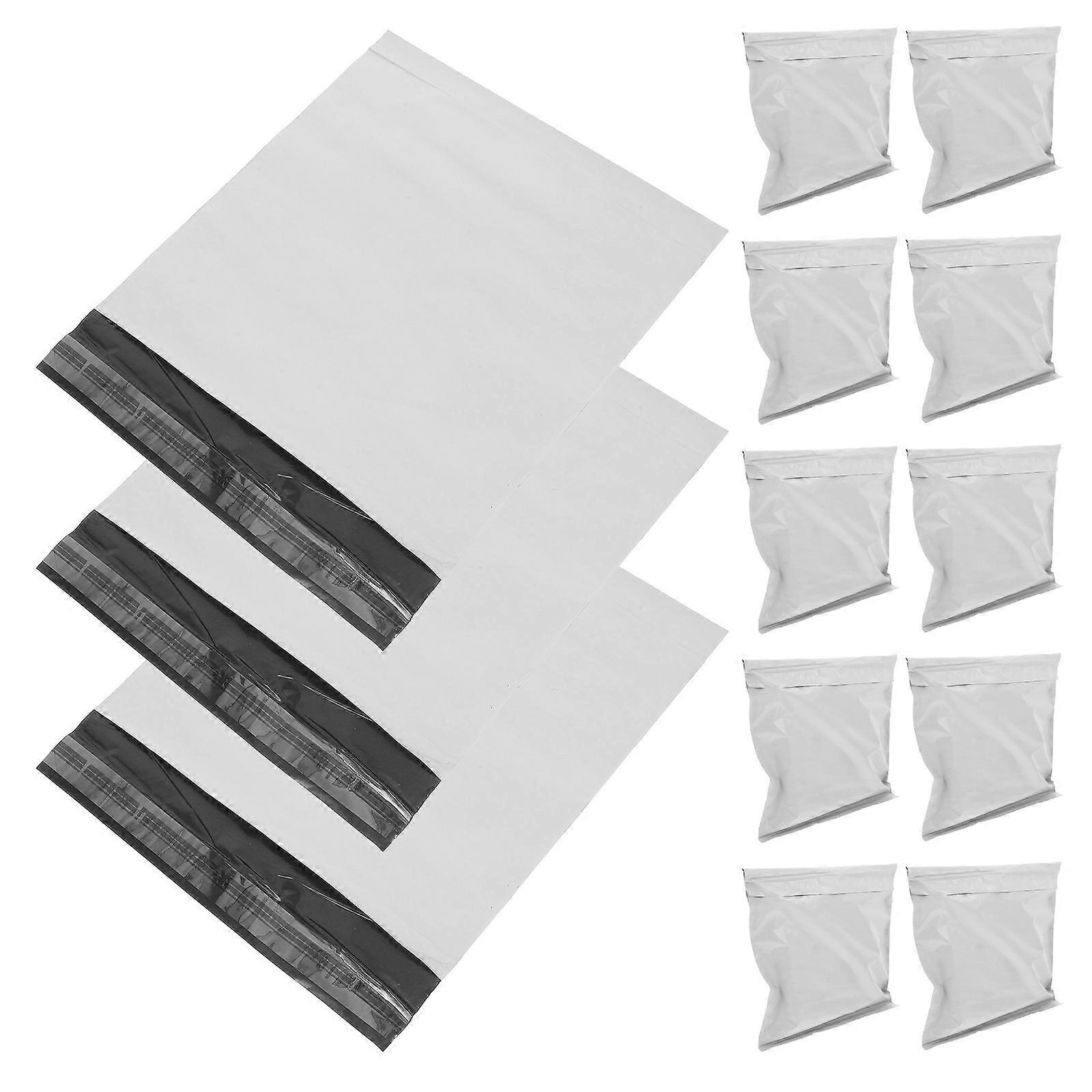 Waterproof Storage Bag Reusable Package Pouch for Short Distance Mailing 25x35cm White 100Pack
