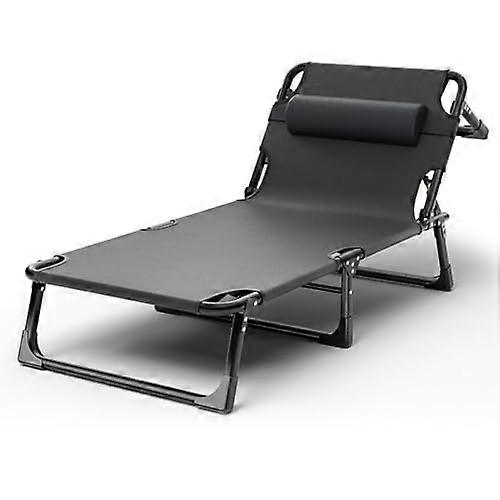 Folding Bed Portable Office Lunch Break Single Seater Metal Bed 4 Angle Adjustable with Mattress for Easy Storage