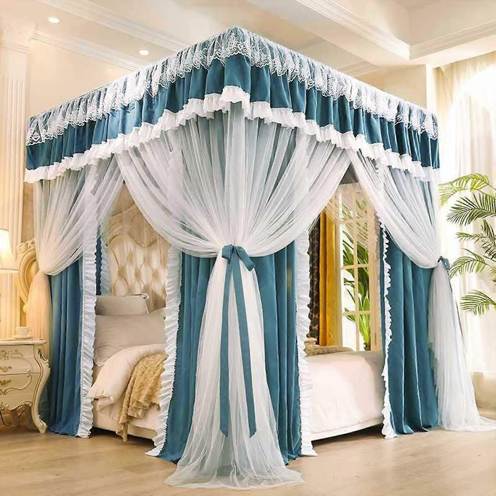 Bed Canopy 006 120x200cm With Four Corner Posts And Cute Mosquito Net For Single Double Queen King Beds