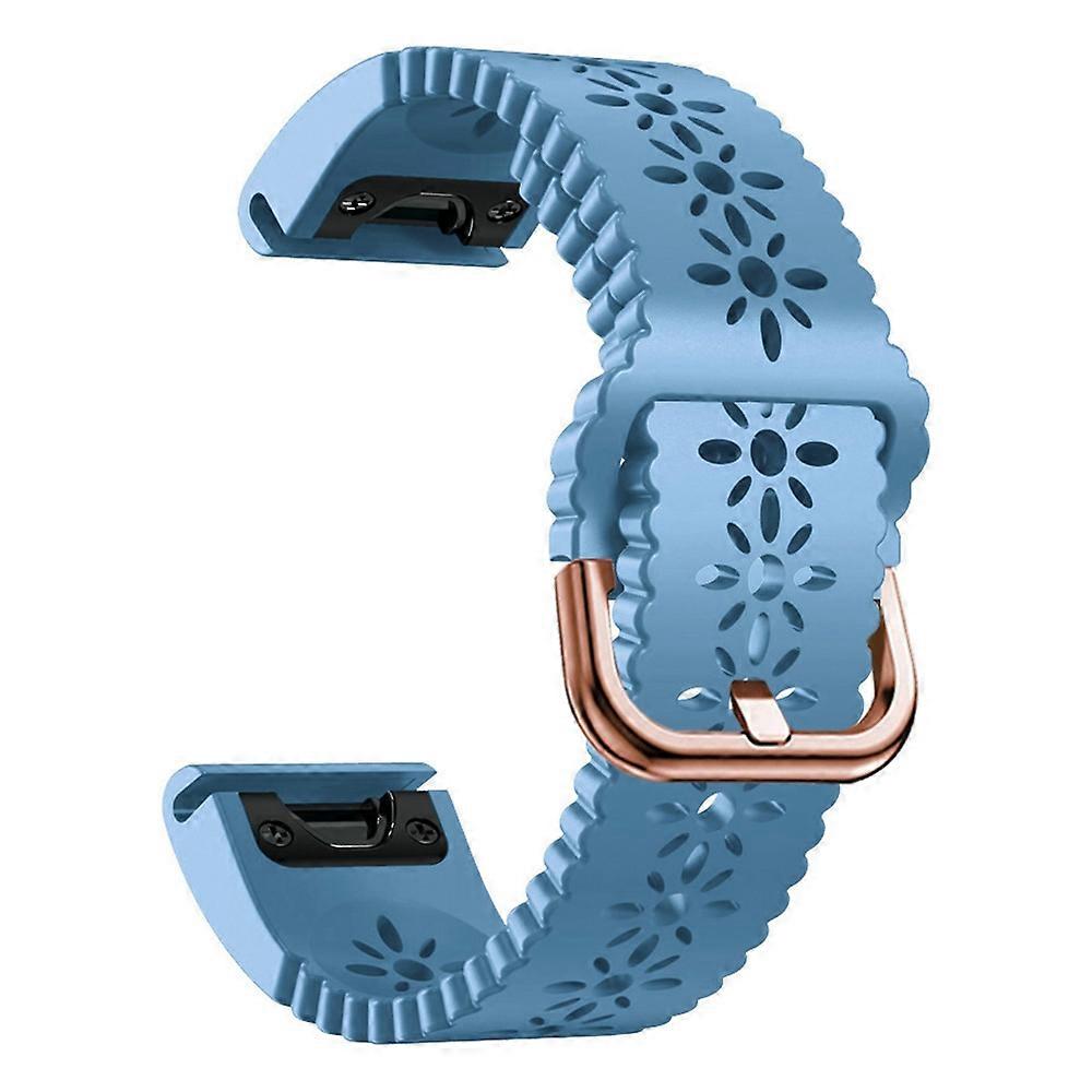 Pour Garmin Fenix 7S 6S Pro 5S Plus Instinct 2S Hollow-out Flower Pattern Silicone Watch Band Adjusta