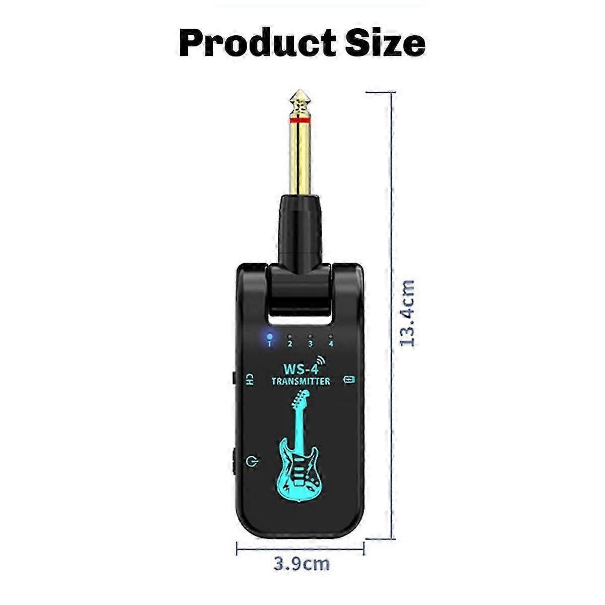 2.4G trådlöst gitarrsystem sändarmottagare för elgitarr bas 48K / 16bit realtidsöverföring