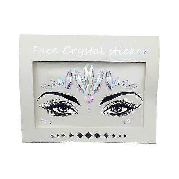 Temporary Face Jewelry with Multicolor Crystals and Gems for Festivals