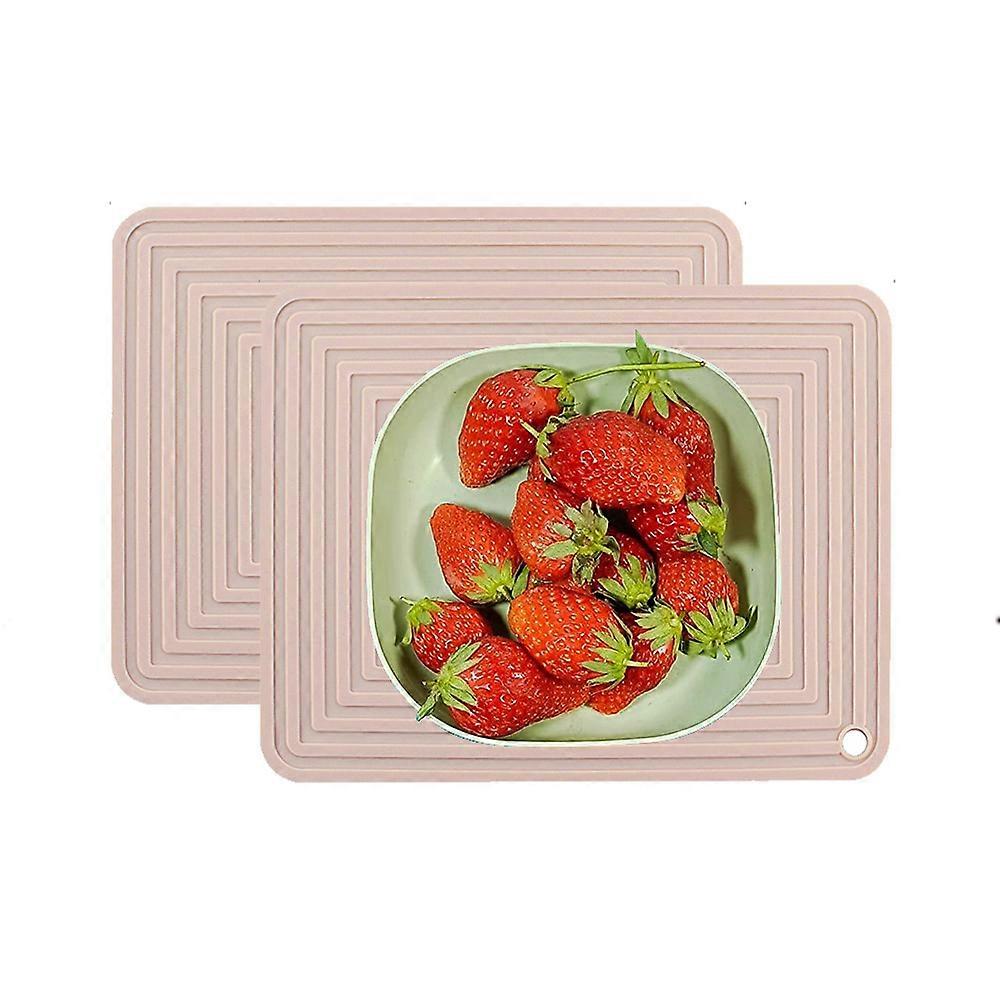 Silicone Pan Pad Square Thickened Heat Insulation Pad For Kitchen Multi-Function Heat Pad-Pink