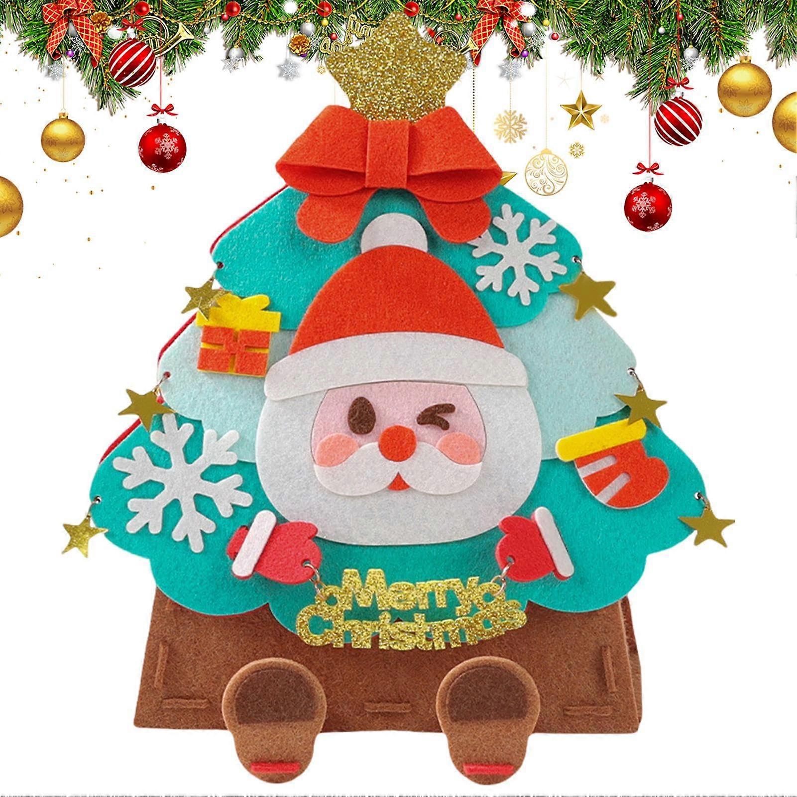 Christmas Tree Craft Boxes for Kids, DIY Holiday Desk Ornaments, Handmade Material Kit for School and Nursery Activities