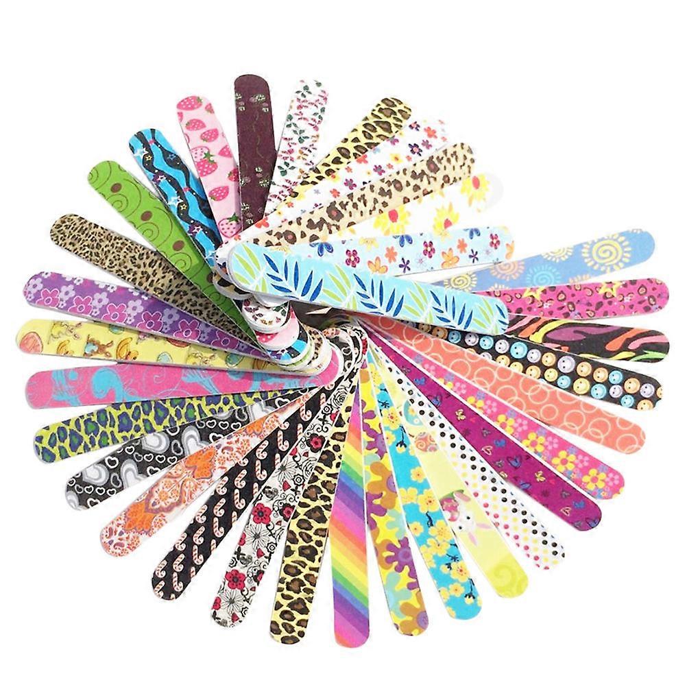 Nails Double-Side Nail Files Multi Color 17.8x2x0.4cm Smoothing 50Pcs