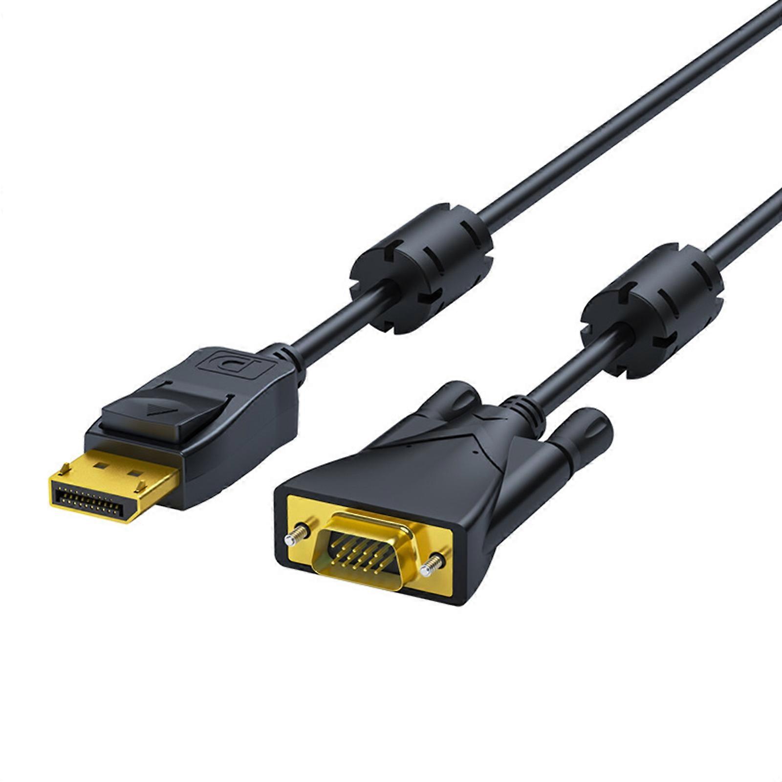 PVC DisplayPort to VGA Converter Cable Connection Wire with Enhances Shielding Support 1080P 60Hz Resolution