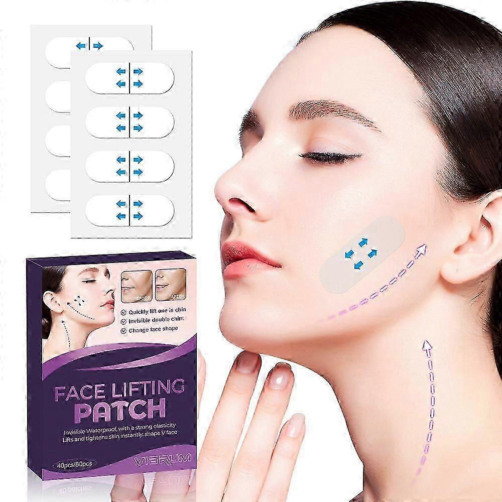 40PCS Invisible Face Lifter Tape, Makeup Instant FaceTapes, Face Tape Lifting Invisible, Face Neck Lifter Tape for Double Chin Jowls Eyes Wrinkles Sag