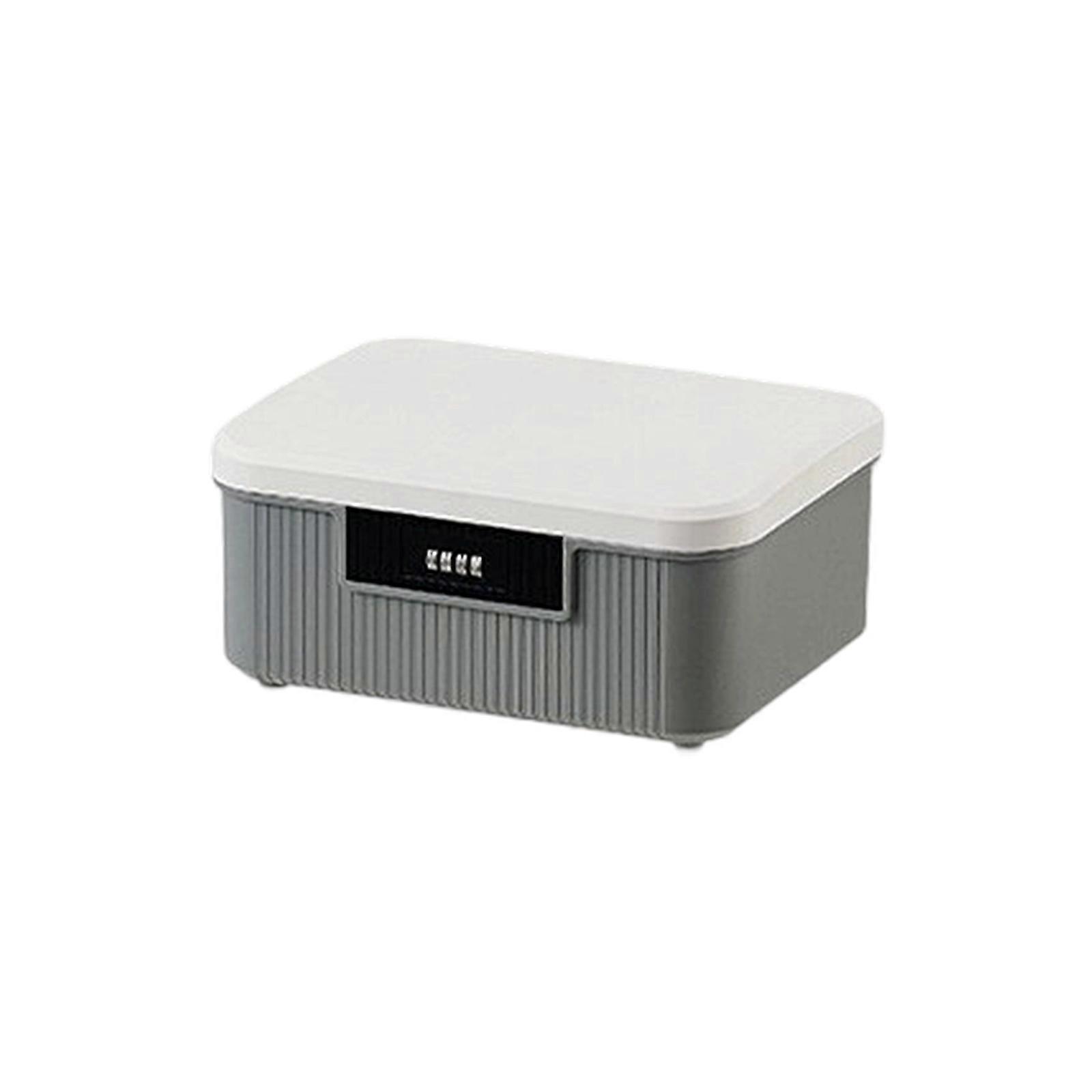 Confidential File Storage Box With Customizable 4 Digit Code 9L Capacity ABS Locking Container For Home Office  Gray