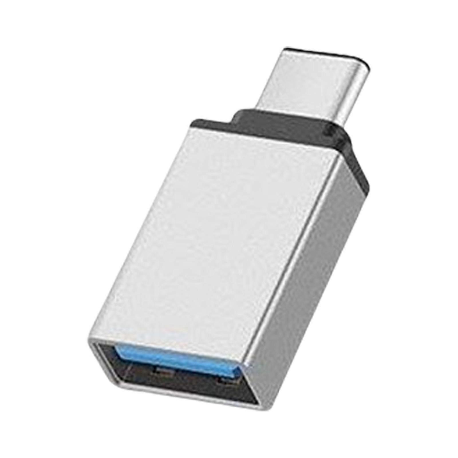 USB C To USB 3.0 Adapter For PC Laptop Device Data Transfer And Charging Converter Aluminum Connector Computer Accessory Silver