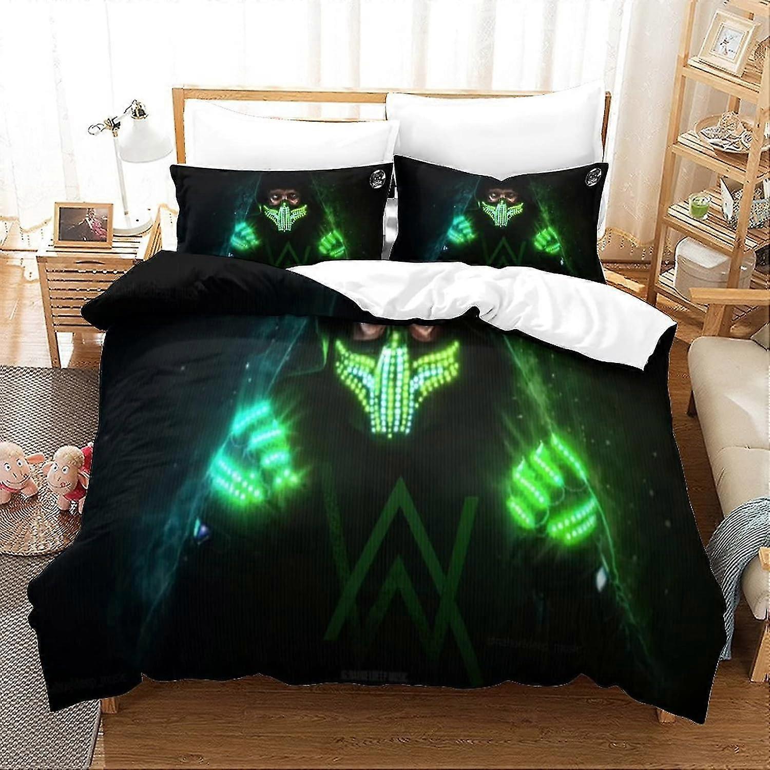 Capas de colcha de música de cama 3D DJ, capa de cama de microfibra com fronhas para tamanho duplo