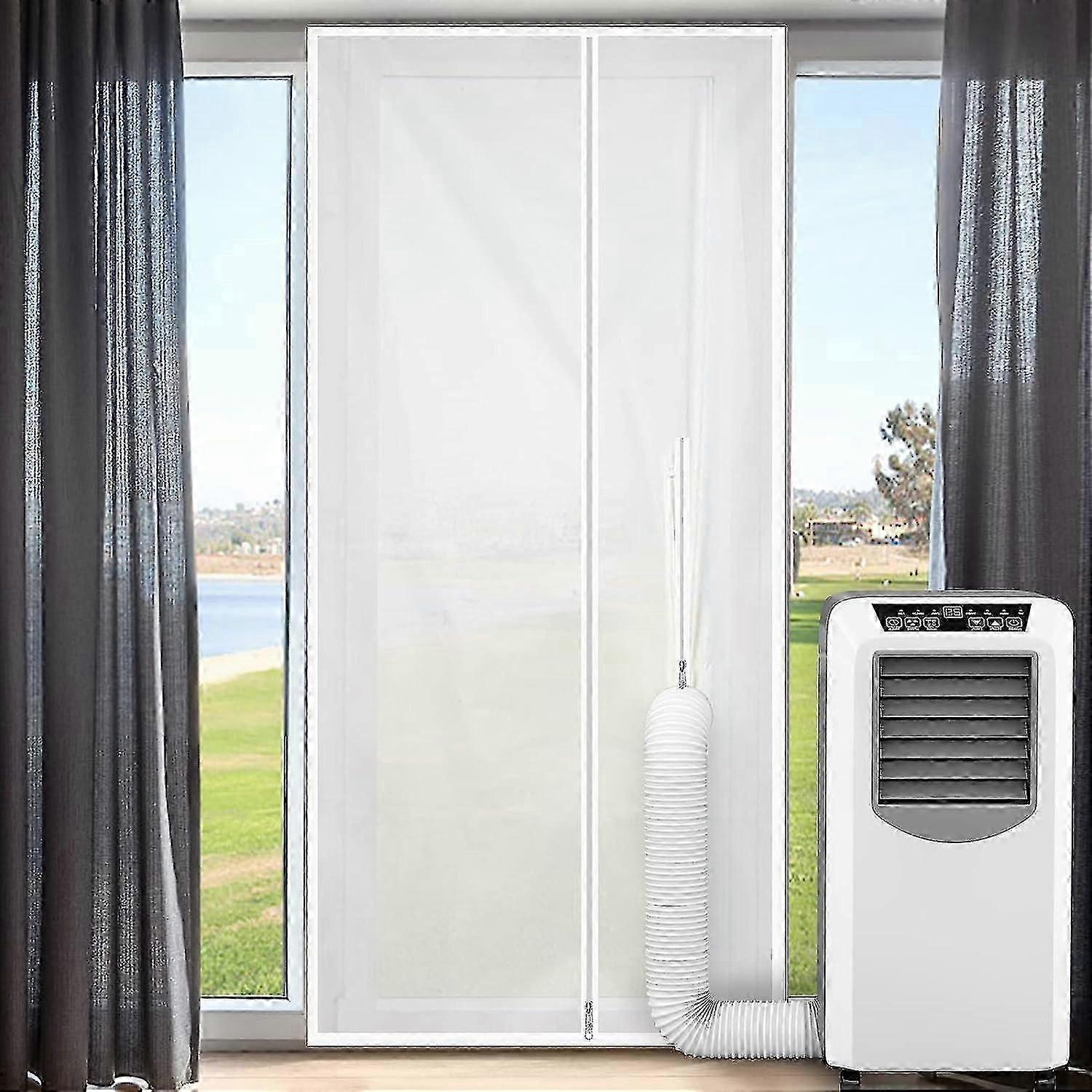 モバイルエアコン用ドアシール、90 * 210 cmエアコン窓ドアウェザーストリップコーキングキット、取り付けが簡単、すべての穴あけは必要ありません