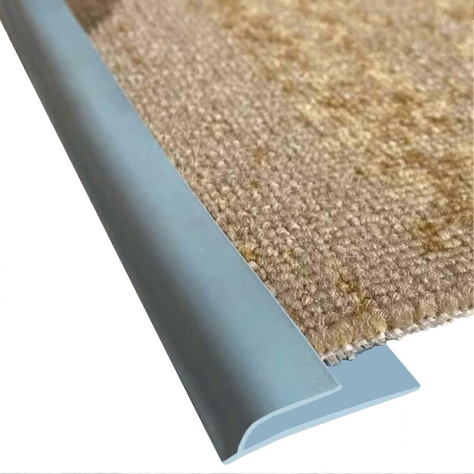 Threshold strip, floor transition strip, PVC carpet edge trim, flexible, cuttable edge protector, easy cleaning (Color: