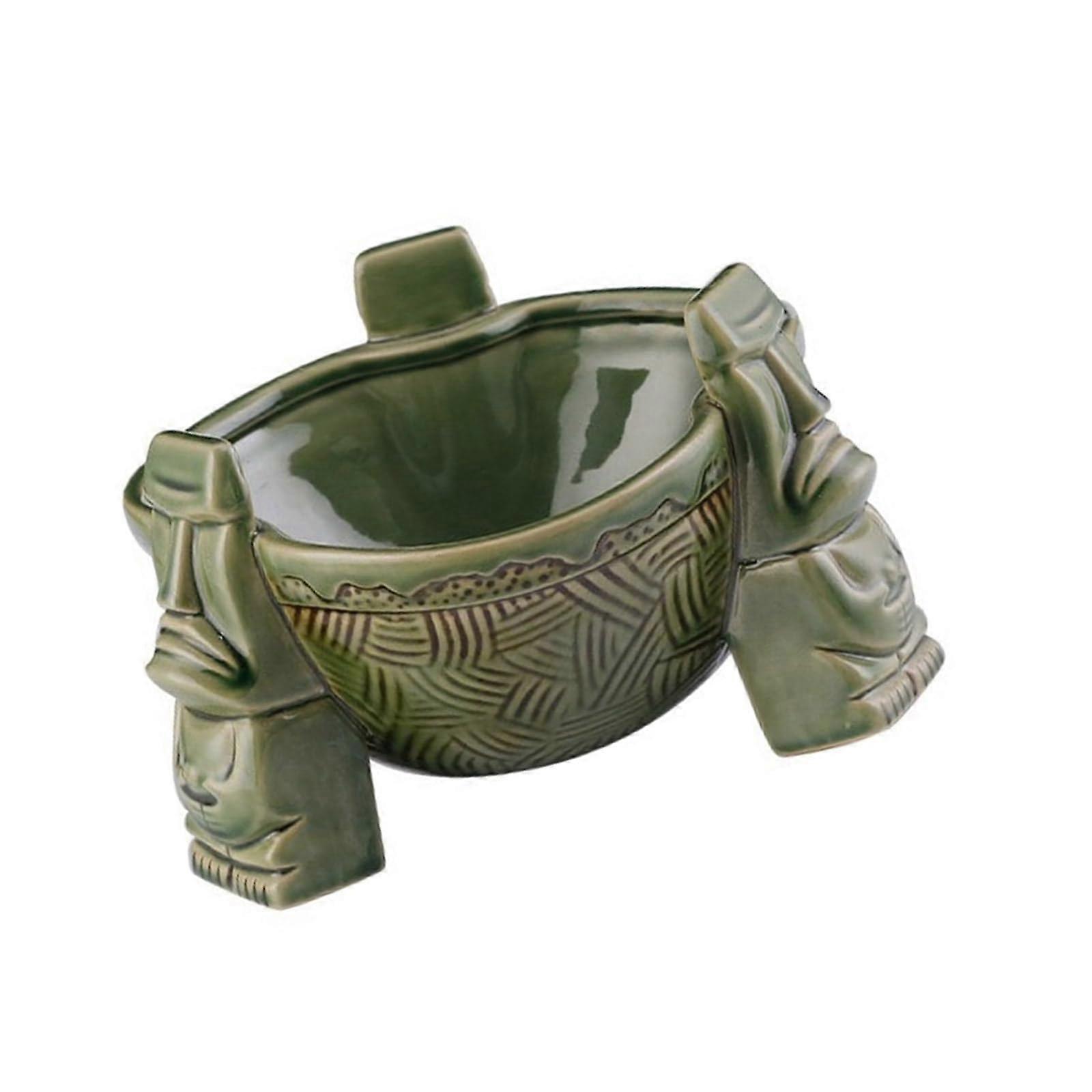Unique Green Ceramic Drinking Mug with 3 Legs, Elegant Cocktail Cup for Parties and Social Gatherings