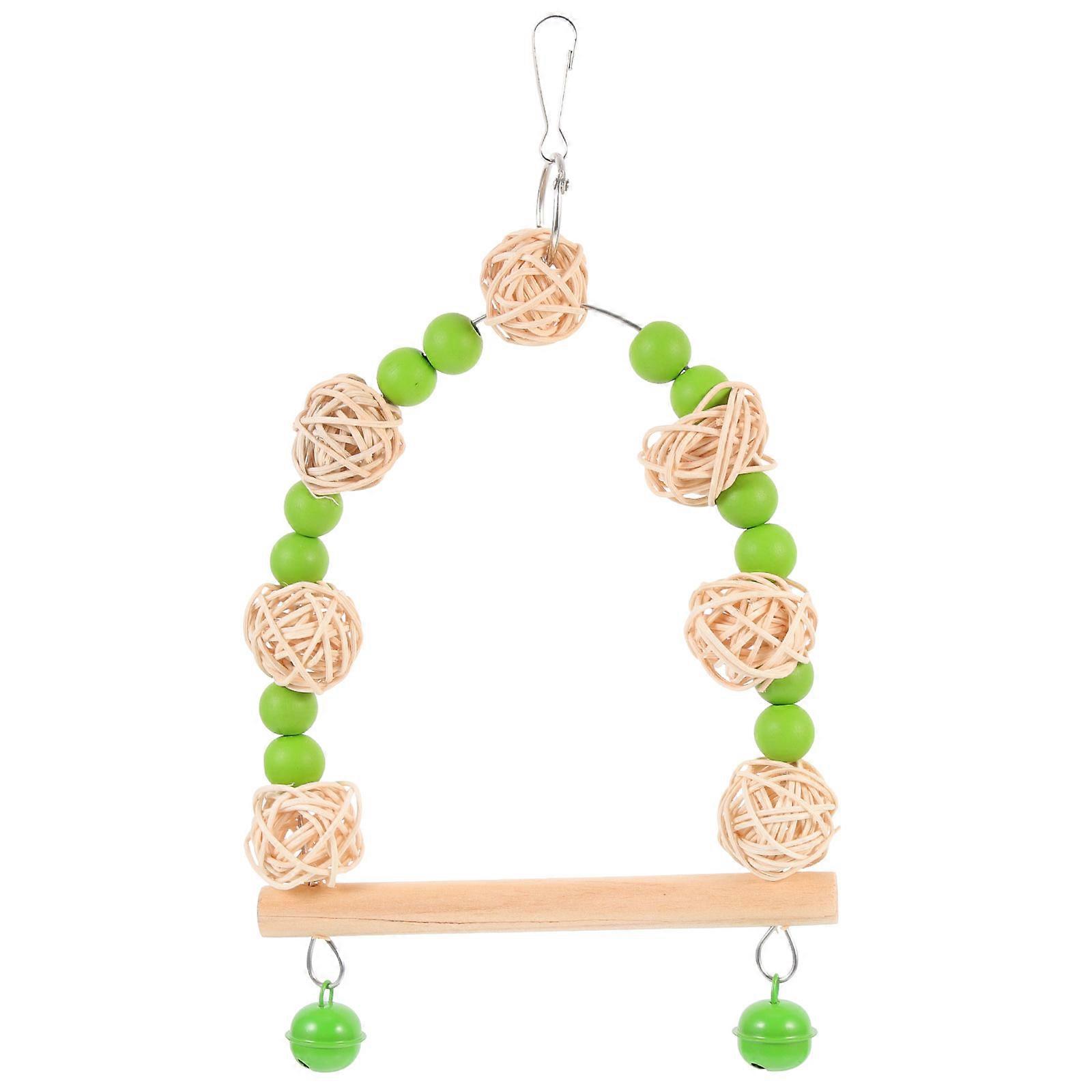 Parrot Accessories Parrot Swing Hammock for Cage Lobster Clasp Design Design Green 6.7×5.9×0.4in 1Set