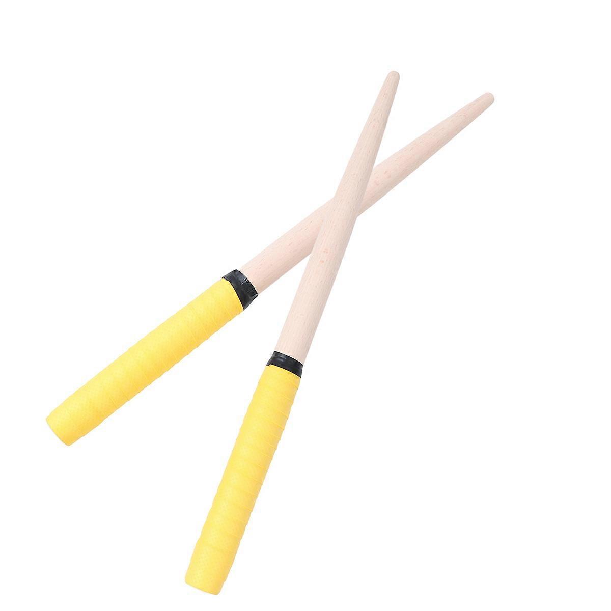 Drumstick Set Taiko Drumsticks Rubber Handle Yellow 35x2cm for present Giving 1Pair