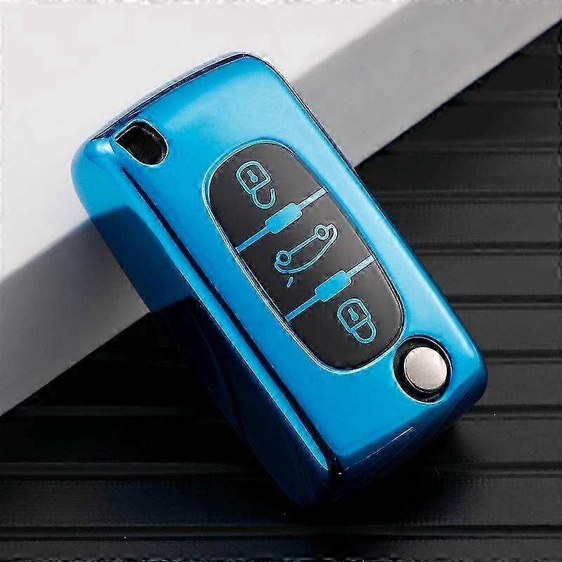 Soft TPU Key Case Cover for Peugeot 107 207 307 308 407 607 3008 5008 & Citroen Xsara Picasso C5 C6 C8 Keyless Entry Remote