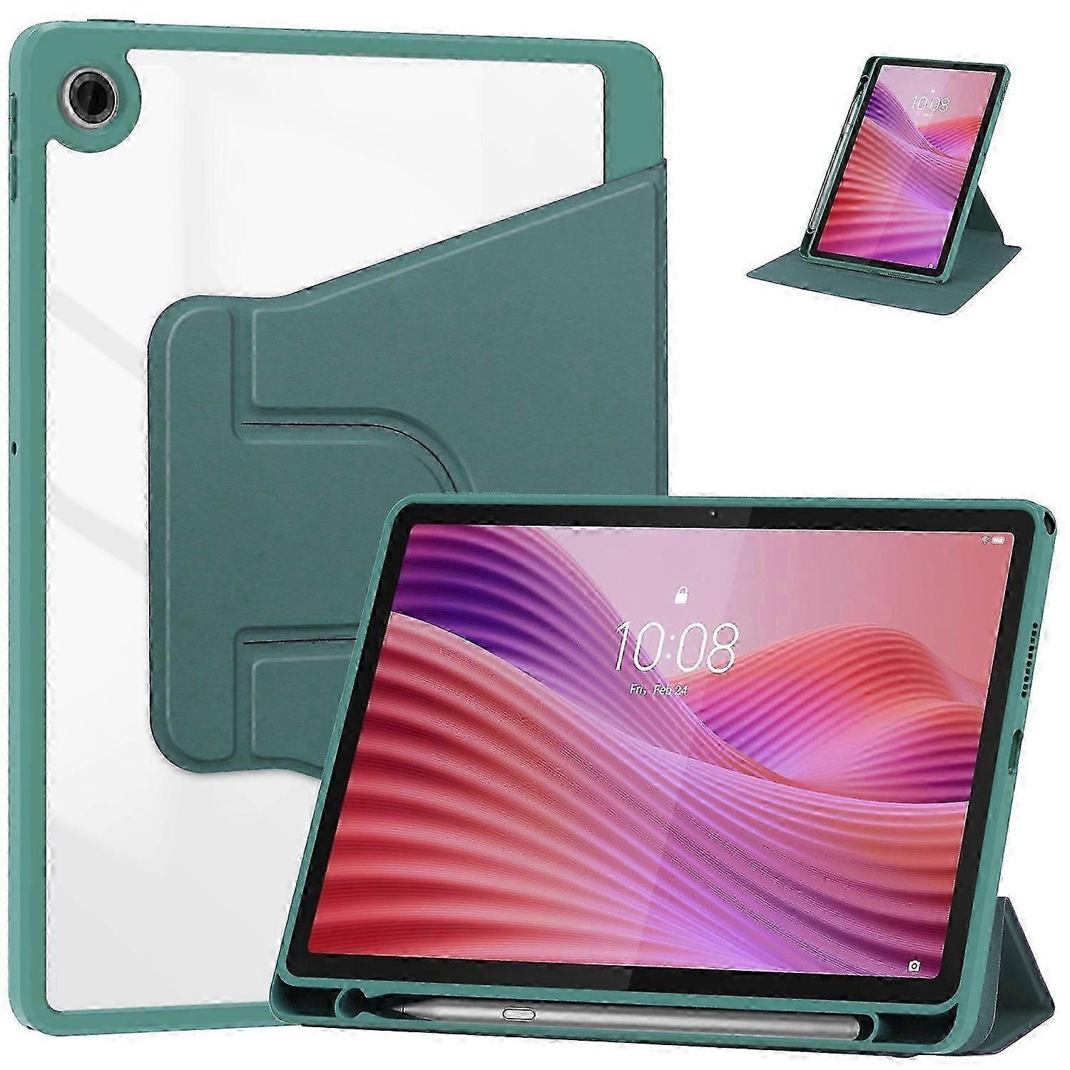 For Lenovo Tab TB311FU Case 360° Rotary Stand PU Leather+Acrylic Tablet Cover (Without Keyboard