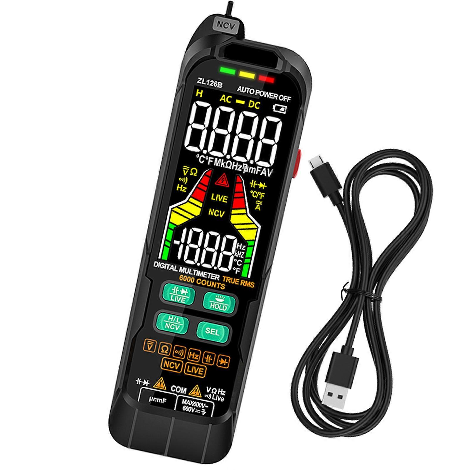 Digital Multimeter Professional Tester Meter Alternating Current Direct Current Voltage Multimetro True RMS Capacitance Temp Detector Multitester