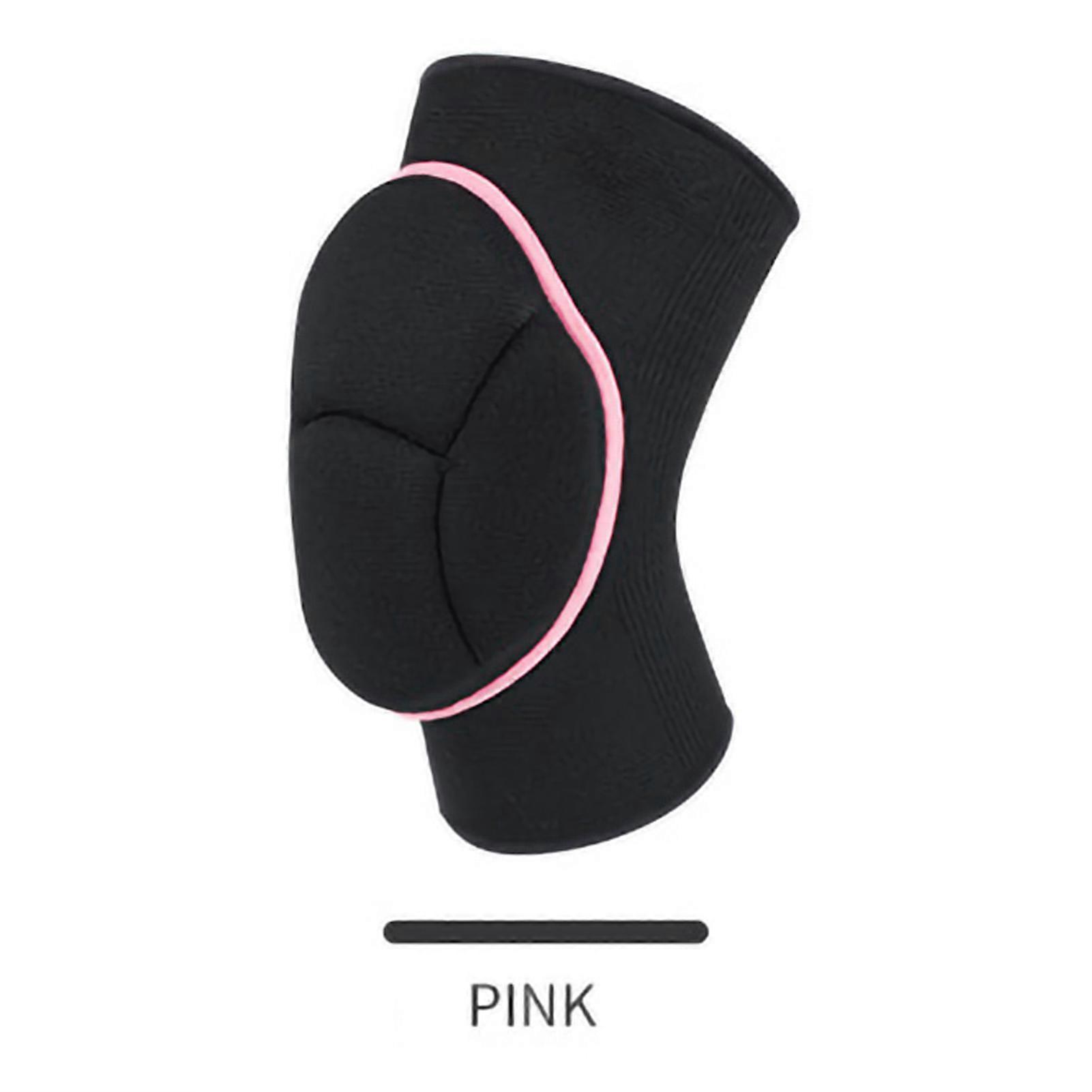 Femmes Sports Genouillères Nylon Éponge Élastique Douce Protection Genou Support Orthèse pour Danse Cyclisme EntraînementNoir Rose L (circonférence 50-60cm)