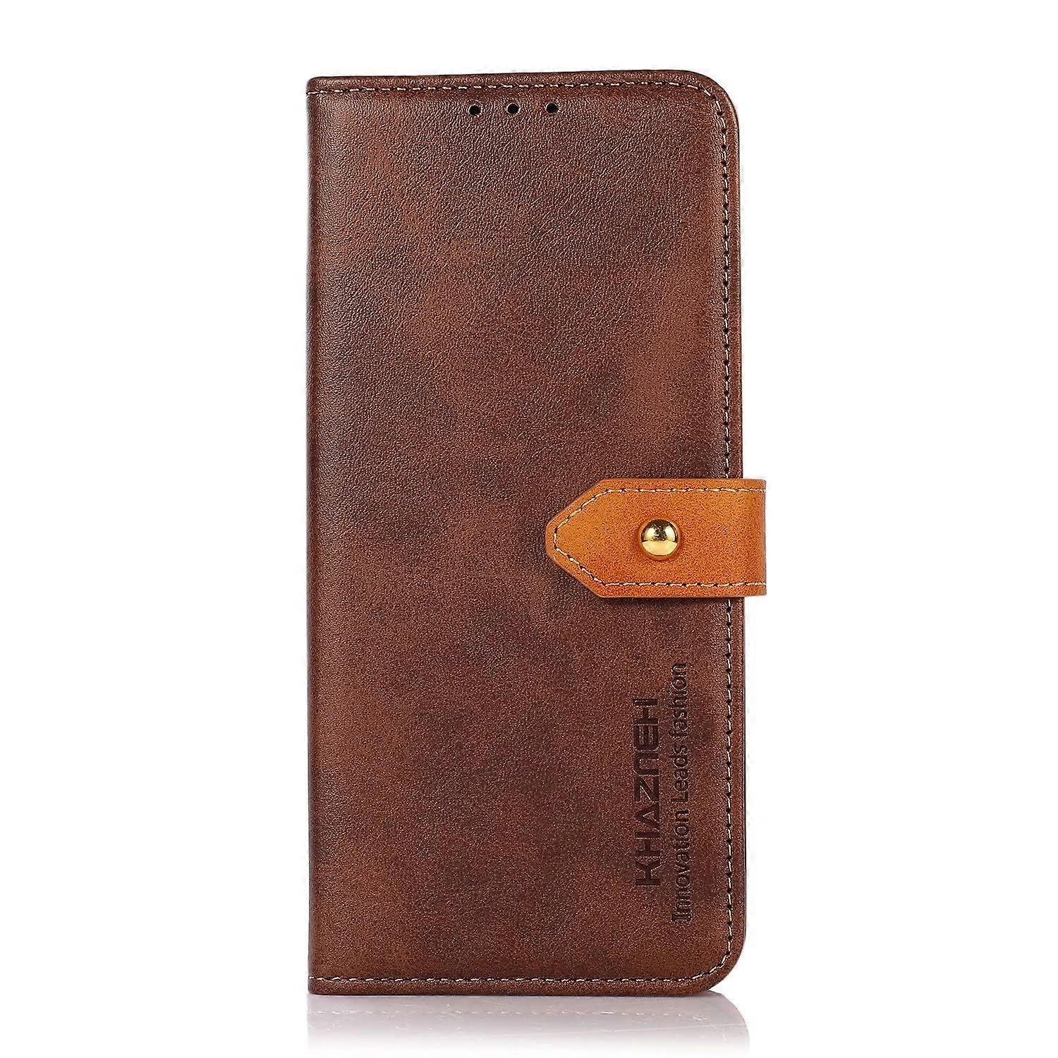 leather wallet case with stand  card holder for Nokia C42 (Brown)