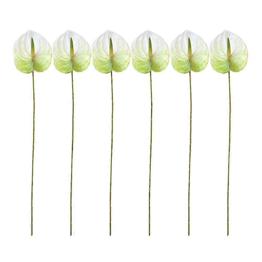 6pcs Artificial Anthurium Flowers for Table Centerpieces and Flower Arrangement Decorations