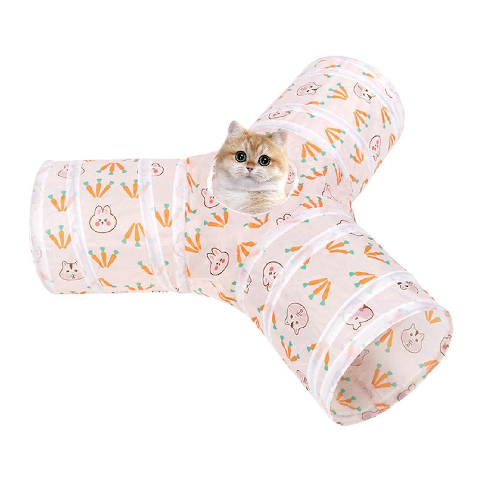 Cat Tunnel Bed, Foldable Tunnel Hose for Cats and Dogs, Multifunctional Peek-Hole Toy for Kittens and Puppies