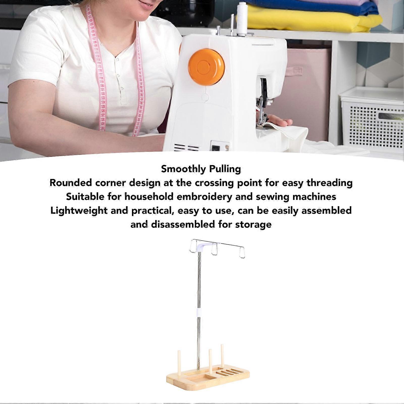 Thread Holder Stable Wood Base Large Spool Thread Stand for Embroidery Sewing Machine Type A