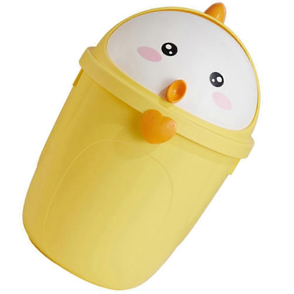 Chick Style Trash Can with Lid 1 Set Bedroom Garbage Can for Room Wastebasket