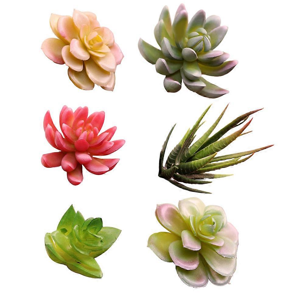 Artificial Succulents Unpotted Simulated Succulent Plant Indoor Decor Round Shape Realistic Design 3.1×3.1×3.1in 6 Pcs
