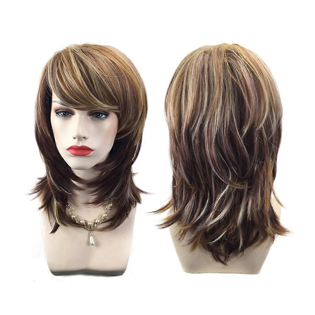 Natural Looking Curly Wig Ventilative Comfortable Daily Wear Elastic Net Cover Golden 45 x 20 x 5cm 1Pack