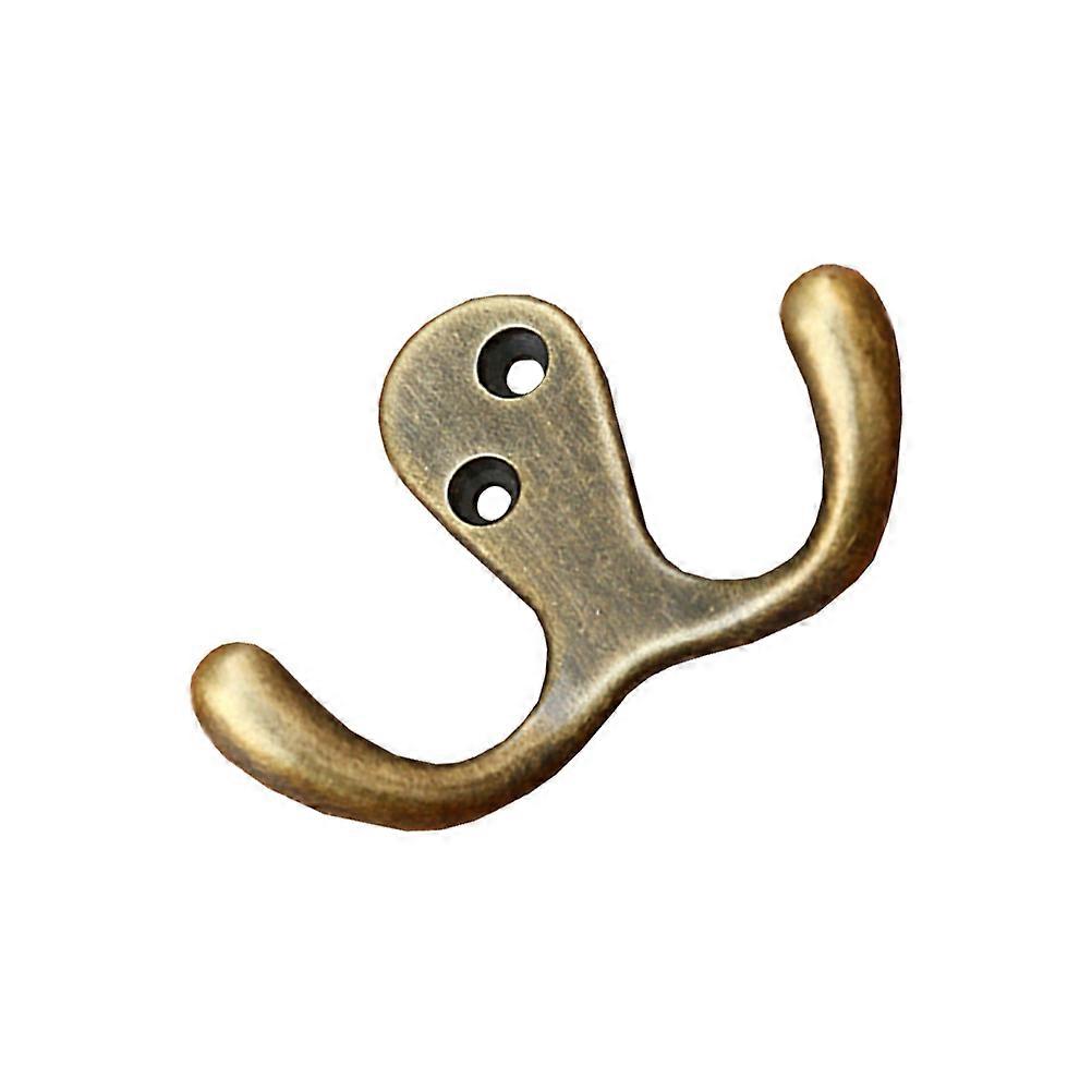 Wall Hook Solid Copper Double Hook For Hanging Towels Bathroom Storage 1Pack