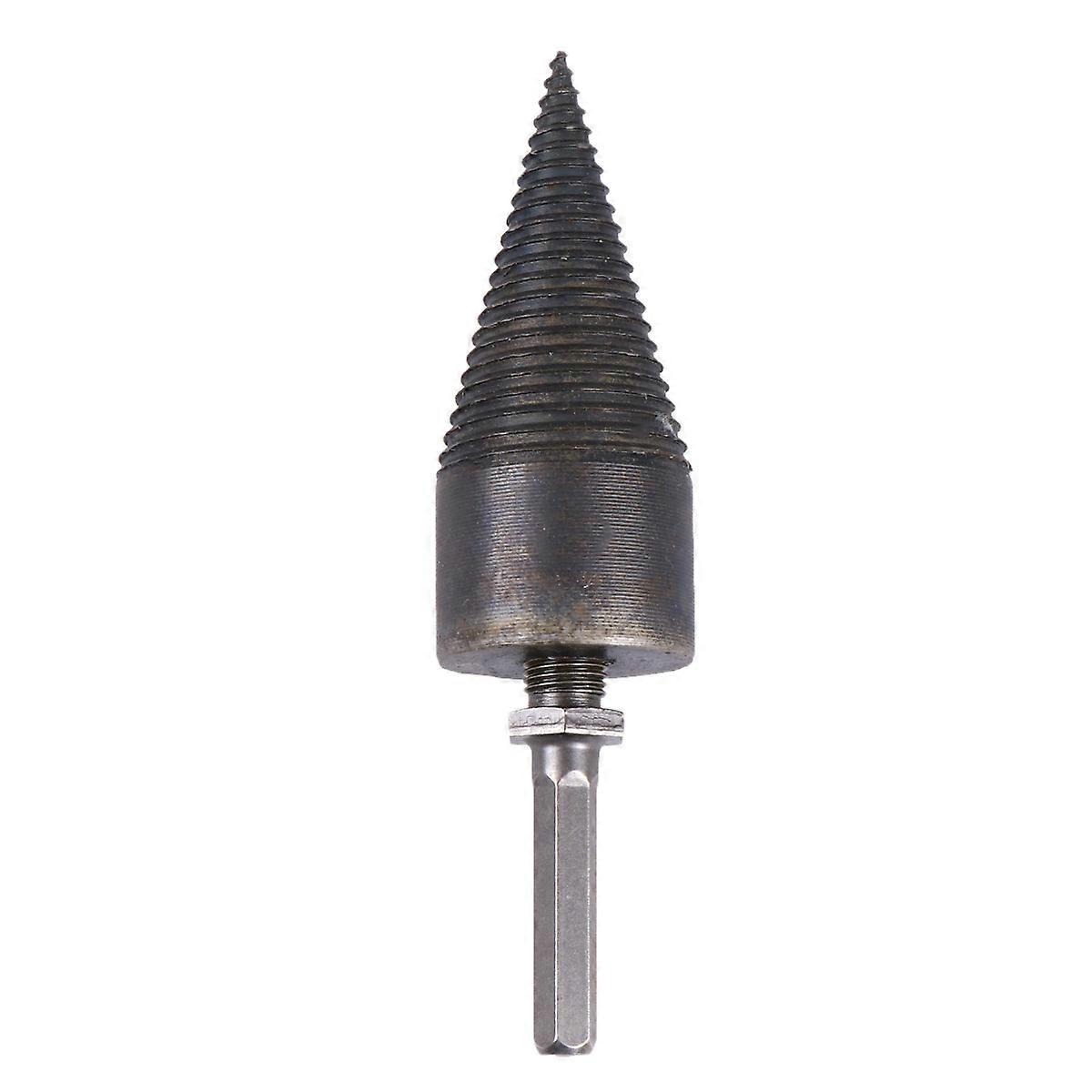 1 Set 38mm Hexagonal Triangle Handle Wood Chopping Tool Electric Splitting Drill Bits Black