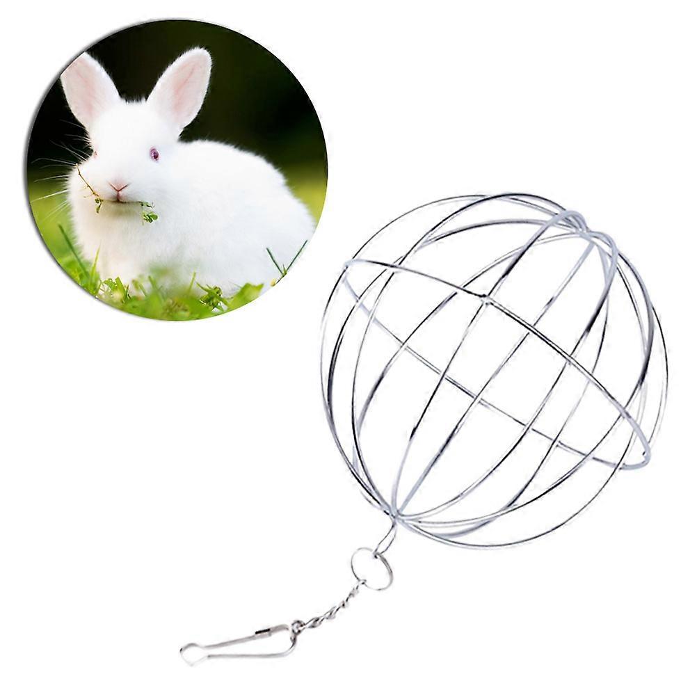 Stainless Steel Grass Feeding Ball for Pet Use Simple and Convenient Multifunctional Toy Silver