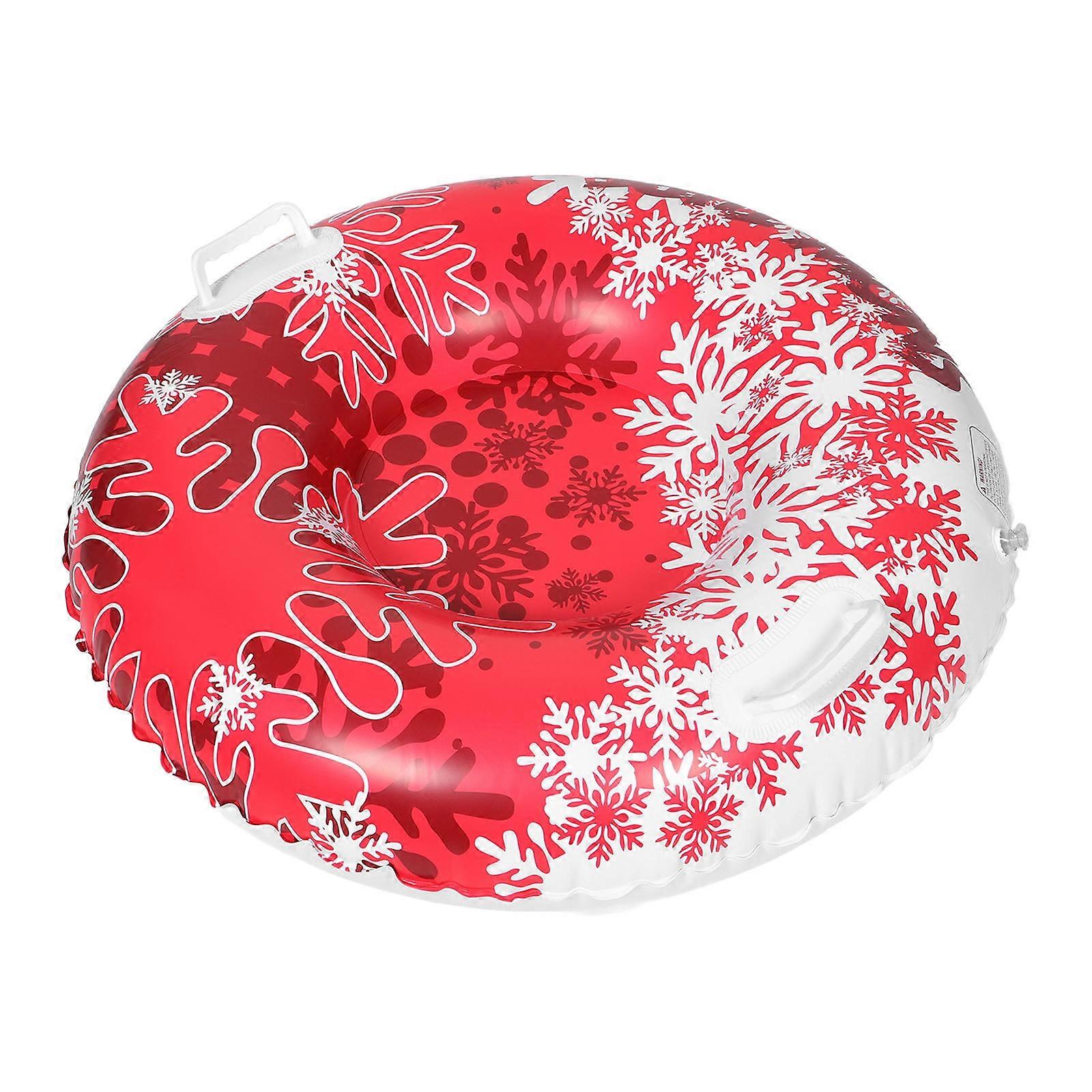 Red Inflatable Snow Tube for Kids Winter Fun Safe and Comfortable PVC Material Easy to Use