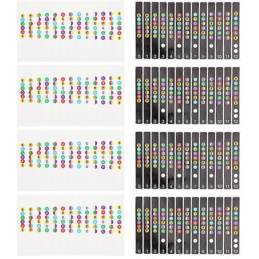 8pcs Sweatproof Removable Guitar Fingerboard Stickers Transparent Chord Markers for Easy Learning Fretboard Decals for Beginners